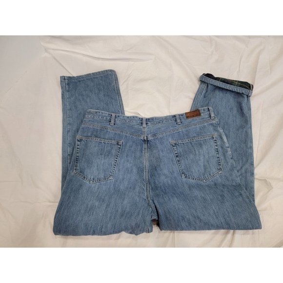L.L. Bean Size 40 Lined Jeans Insulated Relaxed Fit Slightly Tapered Leg Cotton - Picture 10 of 12